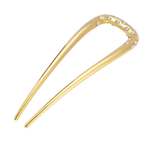 Deborah Pagani Small Pearl DP Pin Ouro