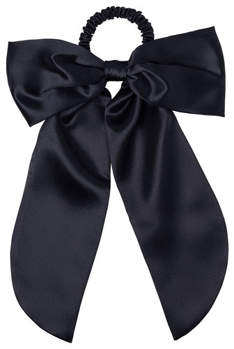 Slip pure silk hair bow black
