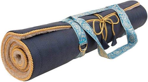 Holistic Silk Yoga Rug Mat Navy Marine