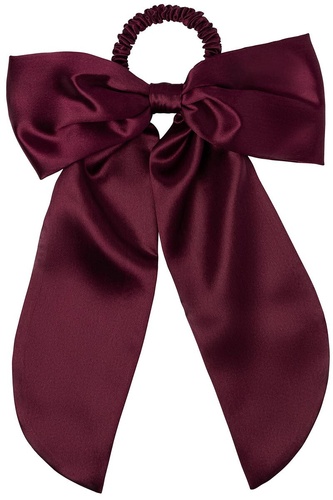 Slip pure silk hair bow crimson