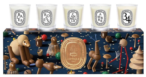 Diptyque Set of 5 Miniature Candles Holiday Edition - Pre-composed
