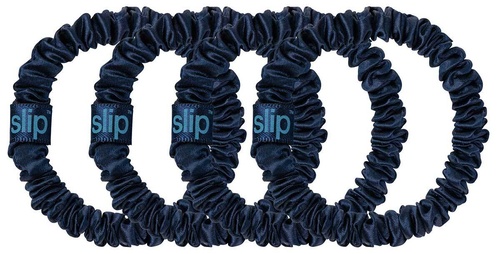 Slip Pure Silk Skinny Scrunchies navy