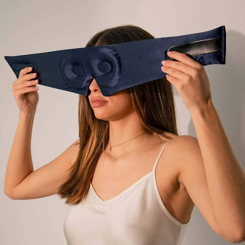 DROWSY Eyelash Protecting Silk Sleep Mask - Midnight Blue » buy