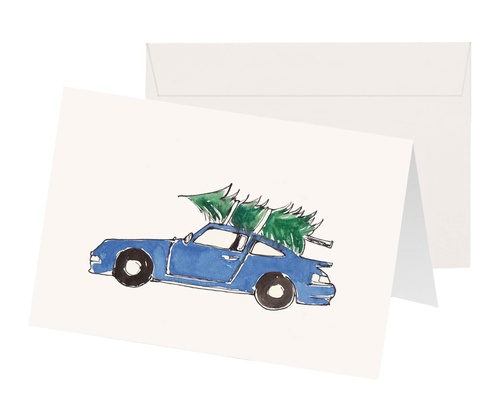 Kera Till Greeting Card Blauer Sportwagen