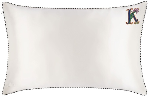 Slip slip pure silk initial collection queen pillowcase - white K