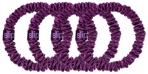 Slip Pure Silk Skinny Scrunchies dark purple