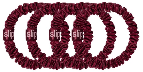 Slip Pure Silk Skinny Scrunchies maroon