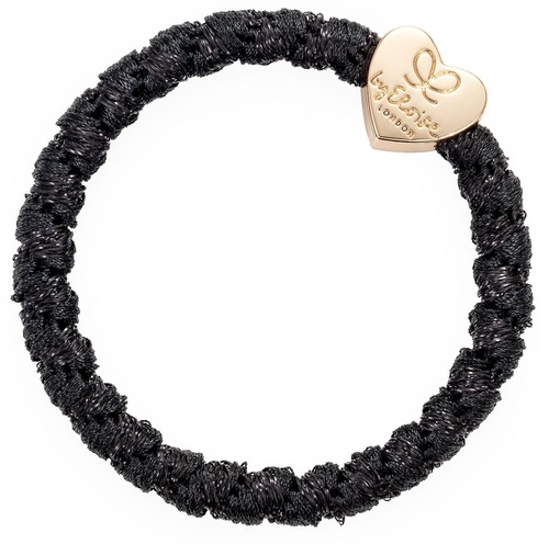 Woven Gold Heart Black Shimmer