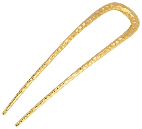 Deborah Pagani Large Hammered DP Pin Gold