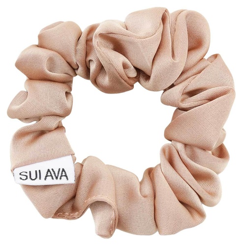 SUI AVA Ruched Ribbon Scrunchie - Almond