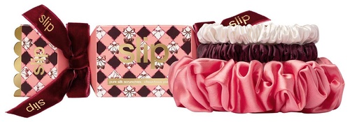 Slip pure silk assorted scrunchie cracker - sweetheart