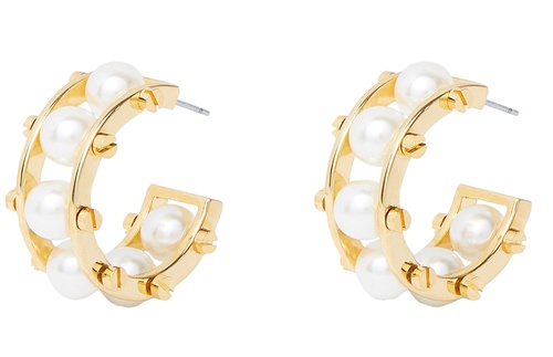 PEARL SLIDER HUGGIE HOOP