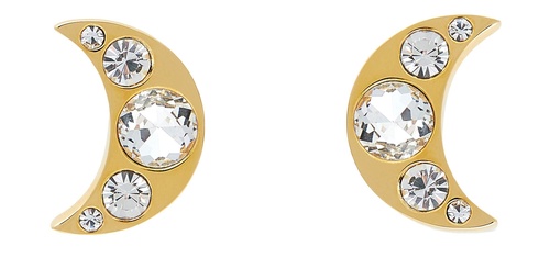 CRYSTAL MOON STUD EARRINGS