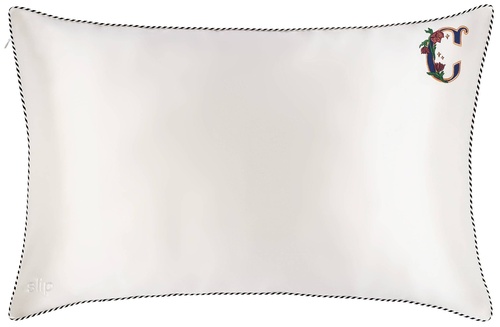 Slip slip pure silk initial collection queen pillowcase - white C