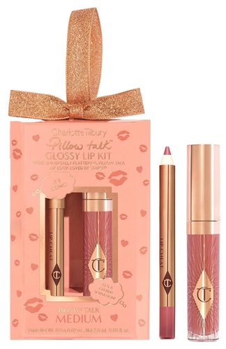 CHARLOTTE TILBURY PILLOW TALK MINI GLOSSY LIPS DUO - PILLOW TALK MEDIUM