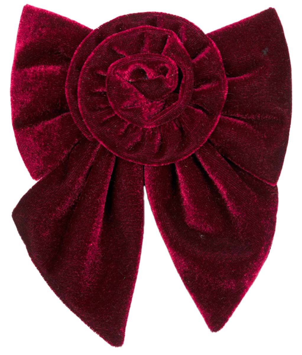 SUI AVA - Rosie Velvet Bow - Bordeaux - Hair clips & barrettes