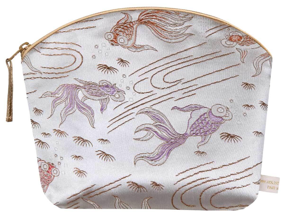 Holistic Silk - LAVENDER MAKE UP BAG SILVER FISH - Toiletry Bag