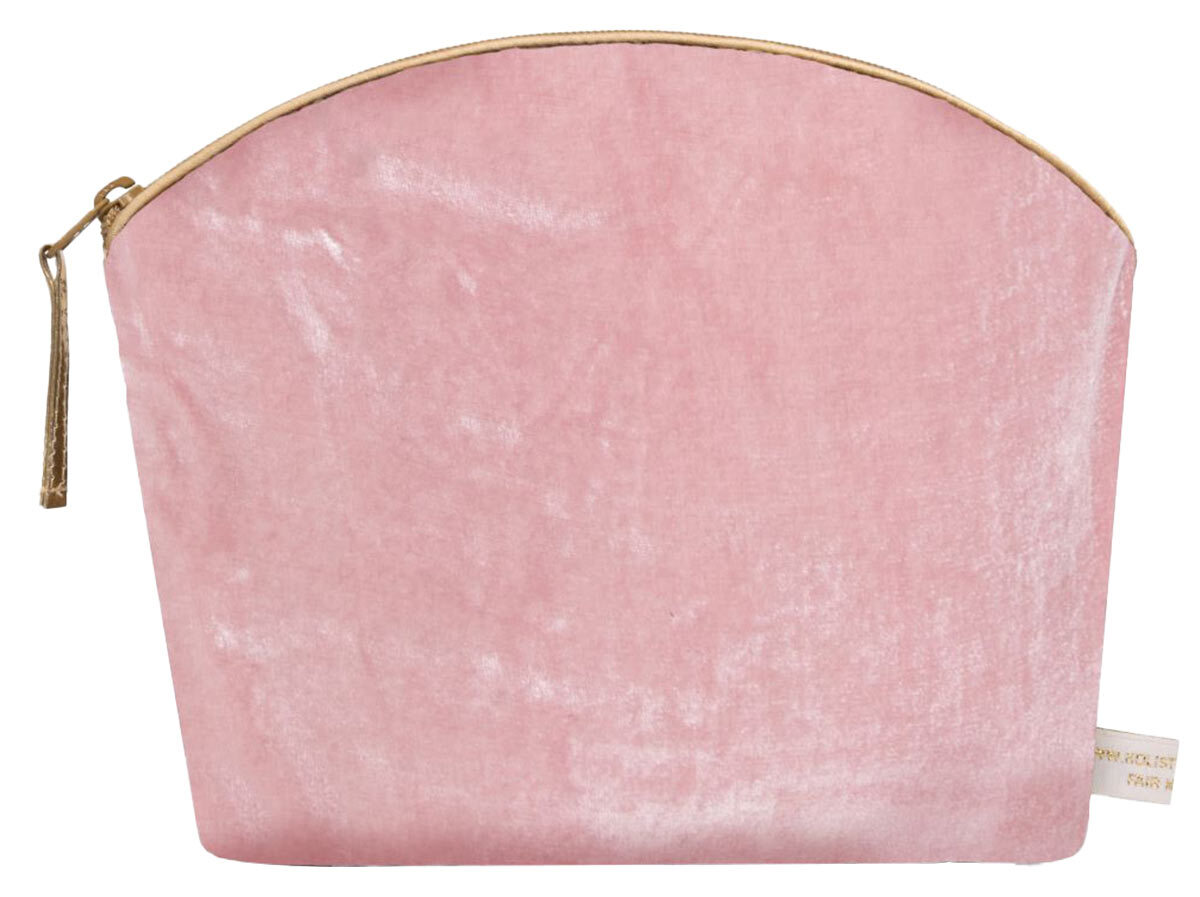 Holistic Silk - LAVENDER MAKE UP BAG ROSE SILK VELVET - Toiletry Bag