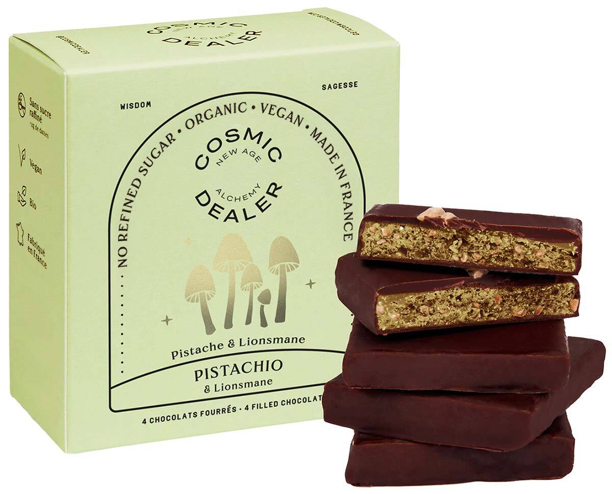 Cosmic Dealer - Pistachio & Lion's Mane nut butter chocolate box - Healthy Snacks