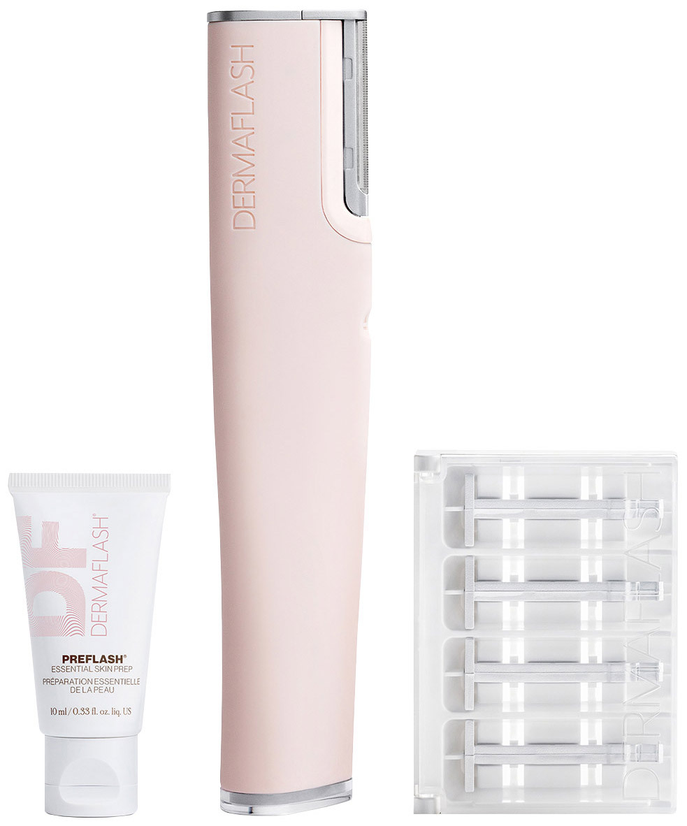 Dermaflash - DERMAFLASH LUXE+ Advanced Sonic Dermaplaning + Peach Fuzz Removal - Unisex Facial Hair Removal Tool Electric
