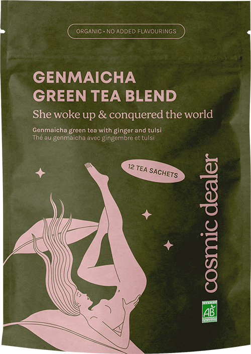 Cosmic Dealer - She Woke Up and Conquered the World - Genmaicha Green Tea and Tulsi - Tea