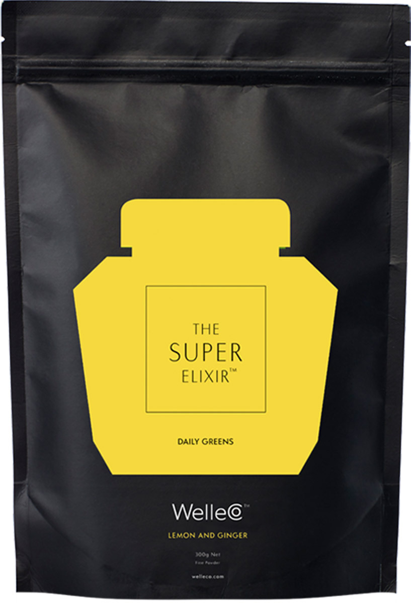 WelleCo - Super Elixir Greens - Lemon and Ginger - Powder