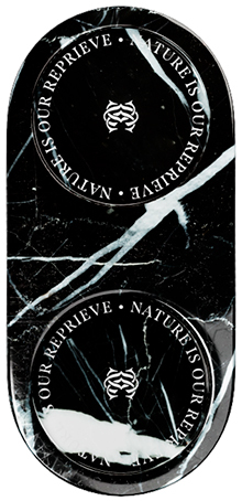 COMMUNE - Double Black Marble Tray - Bathroom accessories