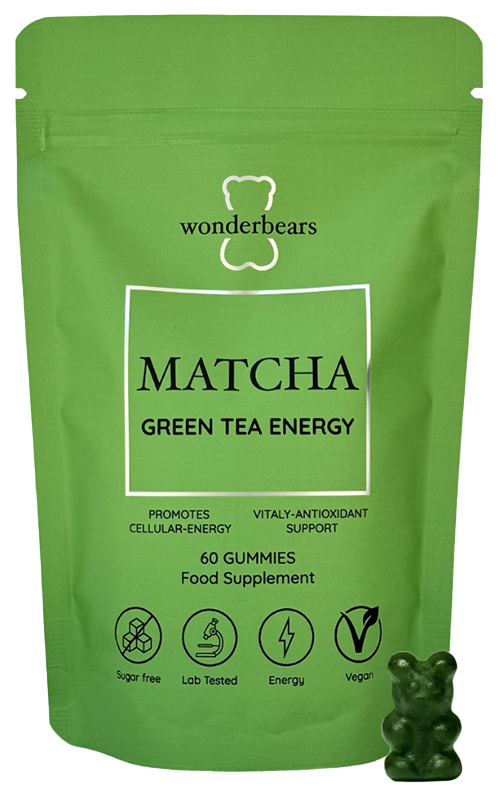 Wonderbears - Matcha - Green Tea Energy Pouch - Healthy Snacks