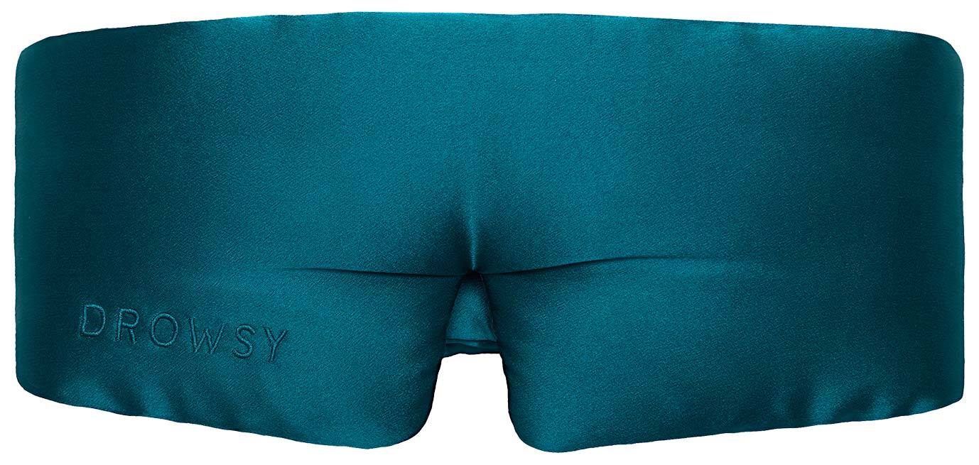 Drowsy - Green Sapphire Eyelash Protecting Silk Sleep Mask - Silk sleep masks