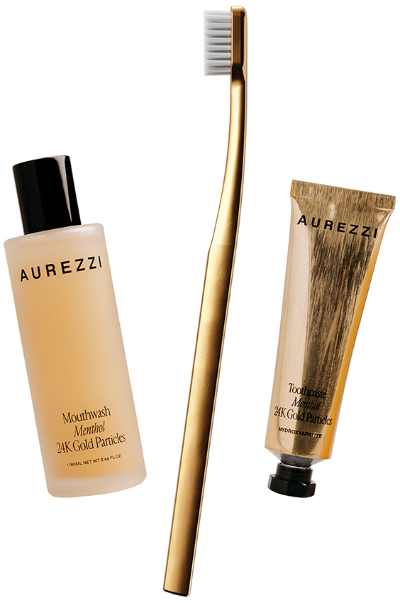 AUREZZI - Travel Trio Gold - White bristles - Oral Care
