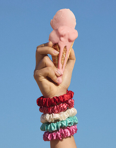 Slip slip pure silk midi scrunchies - gelati
