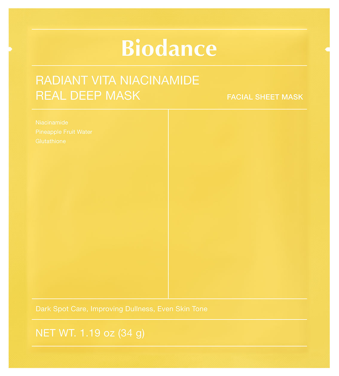 Biodance - Radiant Vita Niacinamide Real Deep Mask - Sheet Mask