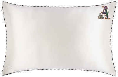 Slip slip pure silk initial collection queen pillowcase - white R