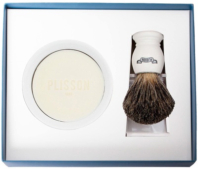 PLISSON 1808 Genuine badger Essential initiation set - Pearl White