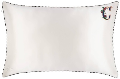 Slip slip pure silk initial collection queen pillowcase - white C