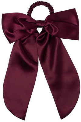 Slip pure silk hair bow crimson