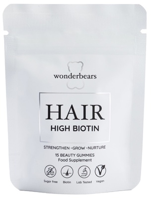 Wonderbears Hair- high Biotin Pouch 15 Stück White