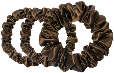 Slip Pure Silk Back to Basics Scrunchie Set بني داكن