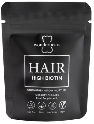 Wonderbears Hair- high Biotin Pouch 15 Stück Black