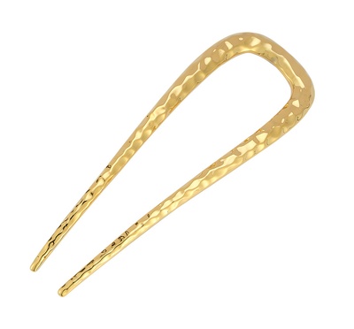 Deborah Pagani Small Hammered DP Pin الذهب