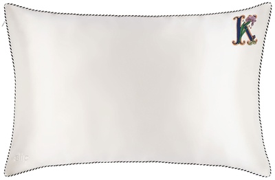 Slip slip pure silk initial collection queen pillowcase - white K