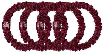 Slip Pure Silk Skinny Scrunchies maroon