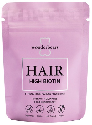 Wonderbears Hair- high Biotin Pouch 15 Stück pink