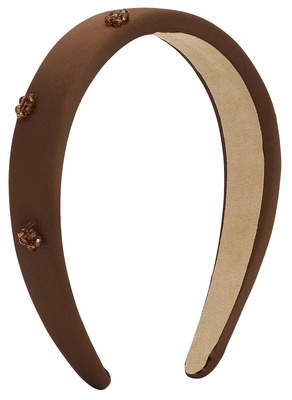 SUI AVA Floral Gleam Headband - Chocolate Fondant