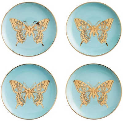 Jonathan Adler MARIPOSA COASTERS - SET OF 4 - BLUE/GOLD