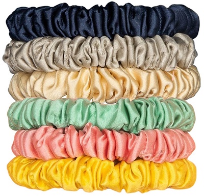 Holistic Silk SKINNY SILK SCRUNCHIE SET COLOURFUL
