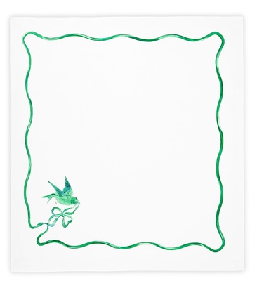 AQUAZURRA SECRET GARDEN NAPKIN - GREEN AND WHITE