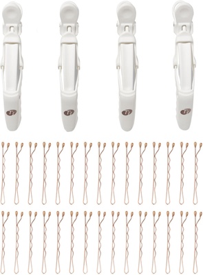 T3 Clip Kit with 4 Alligator Clips and 30 Rose Gold Bobby Pins