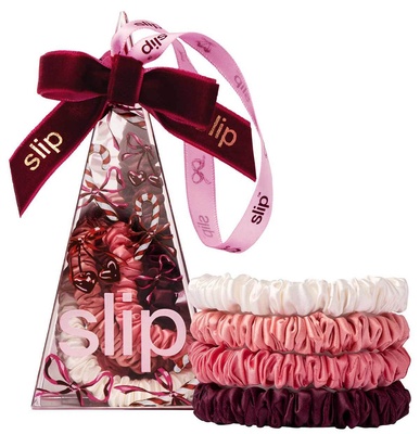 Slip pure silk skinny scrunchie ornament - candy cane