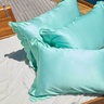 Slip slip pure silk queen pillowcase with scalloped edge - turquoise